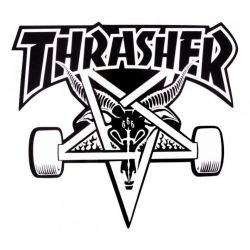 Thrasher Sticker Skate Skategoat - White/Black - L 