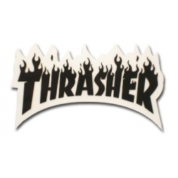 Thrasher Autocolante Chama - Preto - S 