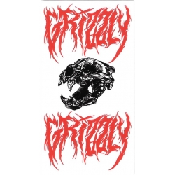 Grizzly Sticker Skate bloody skull 