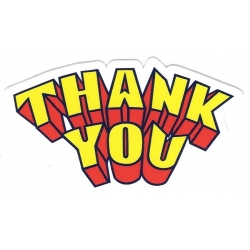 Thank You Sticker Skate 3D Logo 