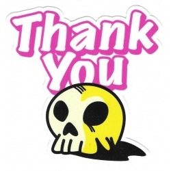 Thank You Sticker Skate Skull You 