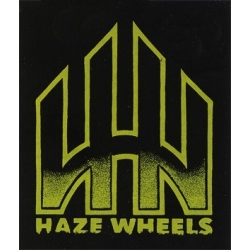 Haze Wheels Sticker Skate Logo Black/Green 