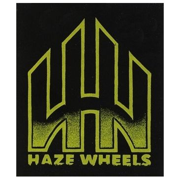 Haze Wheels Logo Black/Green Sticker Skate