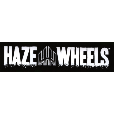 Haze Wheels Logo Bar Black/White Sticker Skate